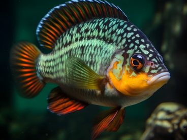 水族馆绿色慈鲷鱼图片